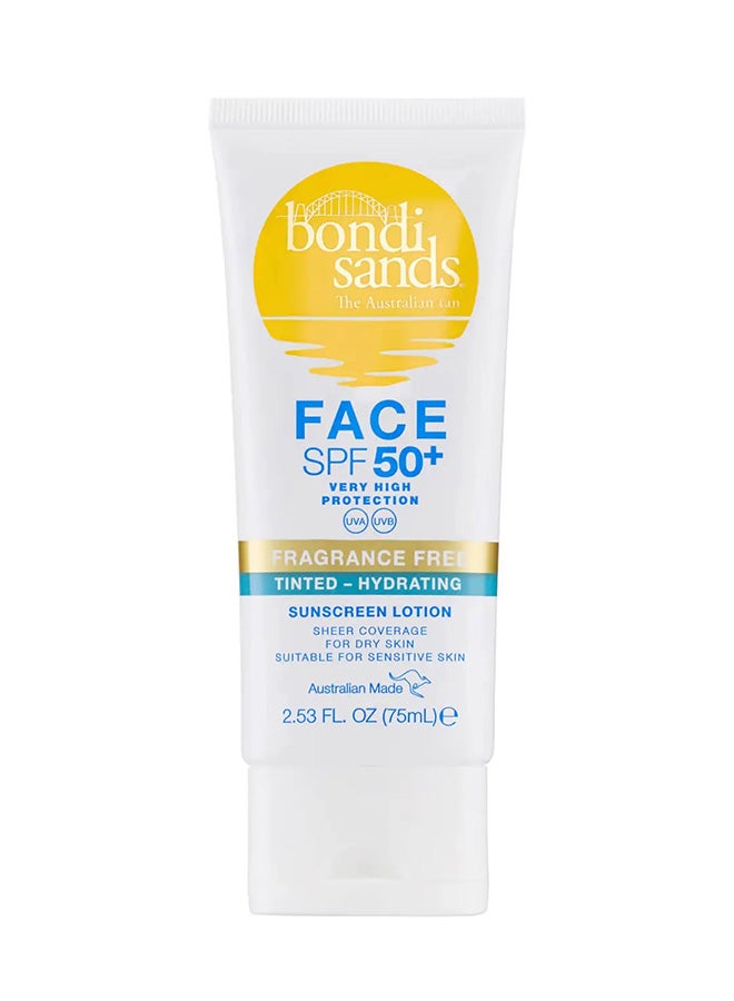 BONDI SANDS SPF 50+ Fragrance Free Tinted Face Hydrated 75ml - Image 1